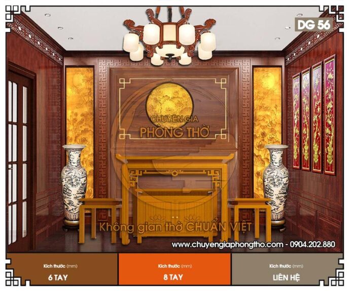 đèn thả trang trí phòng thờ biệt thự 3