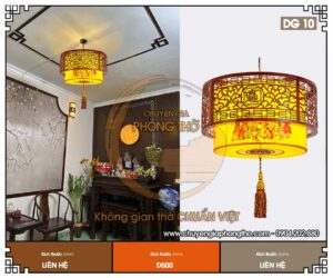 Feedback lắp đèn chùm gỗ phòng thờ tại chung cư The Park Home DG10