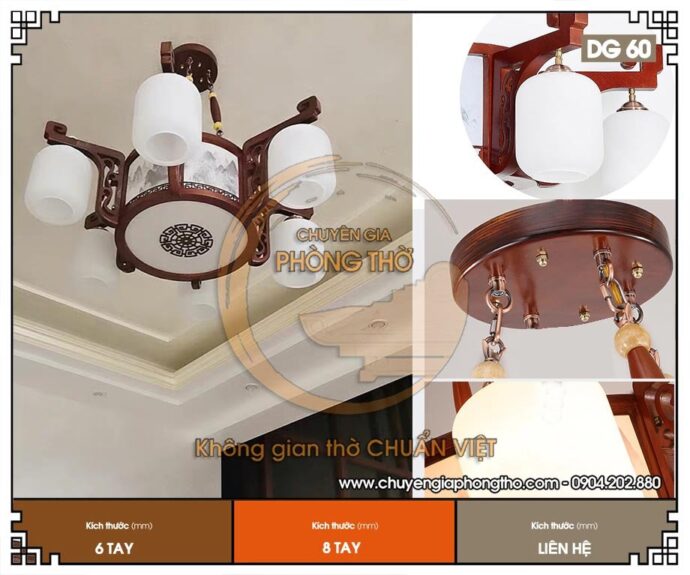 mẫu đèn chùm gỗ cổ điển trang trí biệt thự 1