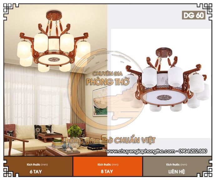 mẫu đèn chùm gỗ cổ điển trang trí biệt thự 3
