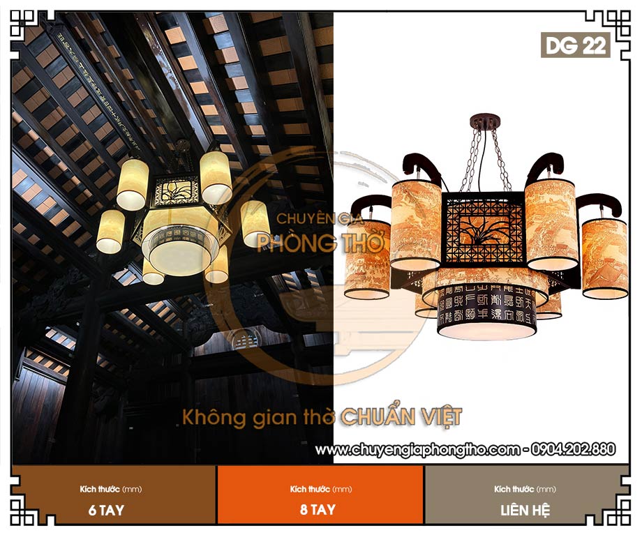 Feedback lắp đặt đèn chùm gỗ hoa lan tại nhà thờ họ ở Bát Tràng DG22 Feedback lắp đặt đèn chùm gỗ hoa lan tại nhà thờ họ ở Bát Tràng DG22