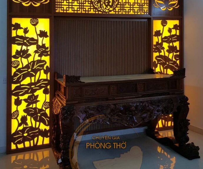 Vách CNC xuyên sáng hoa sen