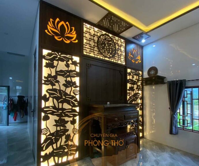 Vách CNC xuyên sáng hoa sen