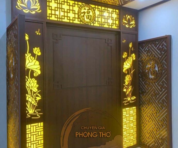 Những mẫu vách CNC xuyên sáng trang trí phòng thờ đẹp