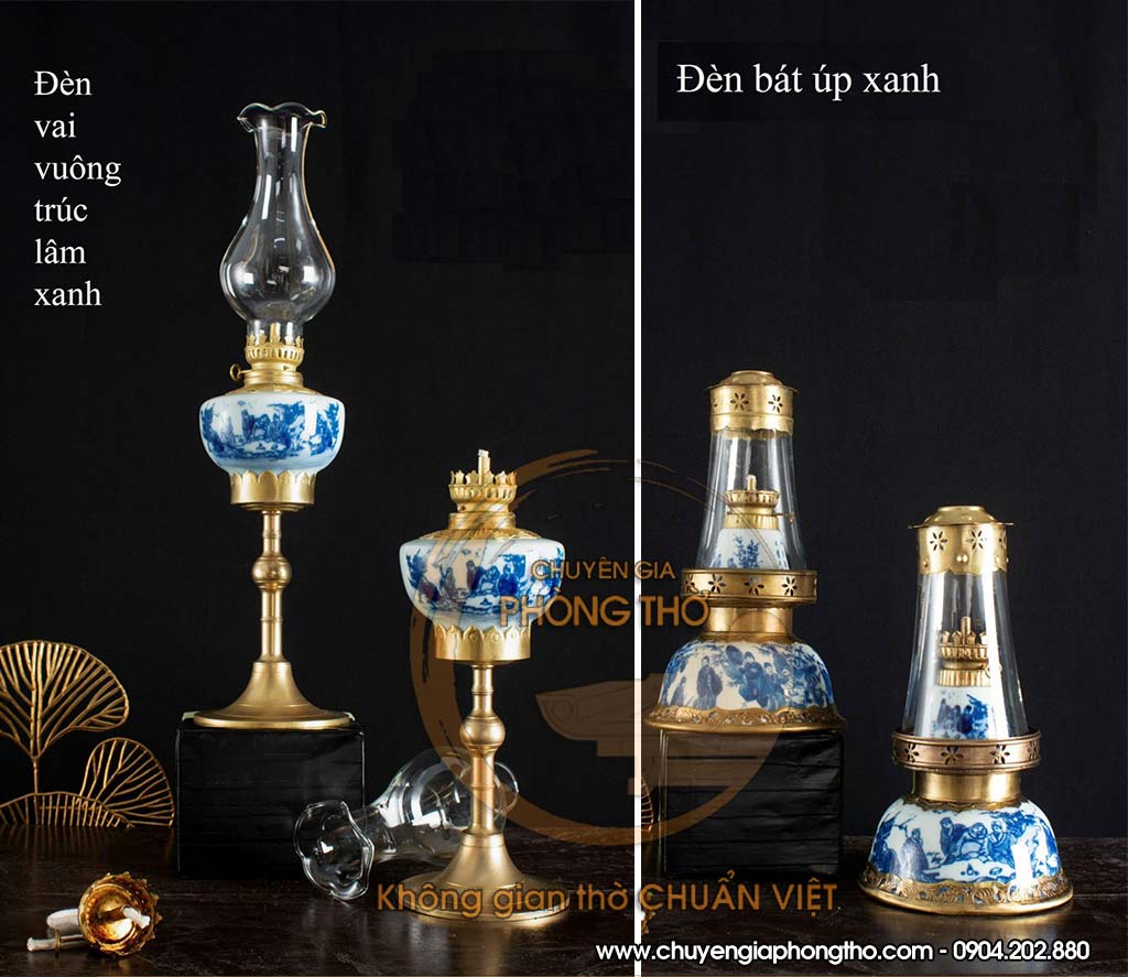Đèn dầu (đèn thái cực) trên bàn thờ Đèn dầu (đèn thái cực) trên bàn thờ