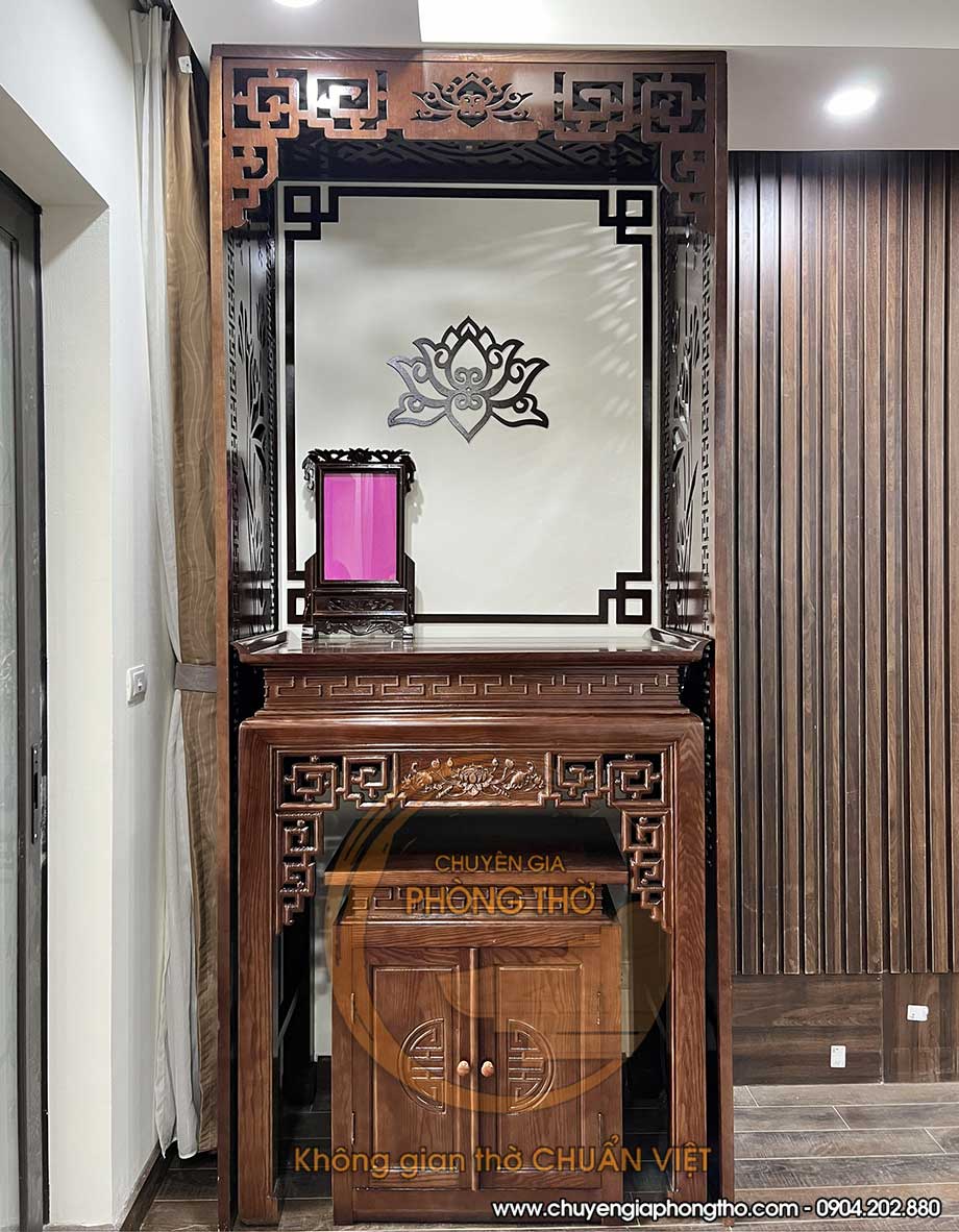 Feedback chị Lan tại chung cư The Nine cho mẫu bàn thờ đứng triện sen BTD04 Feedback chị Lan tại chung cư The Nine cho mẫu bàn thờ đứng triện sen BTD04