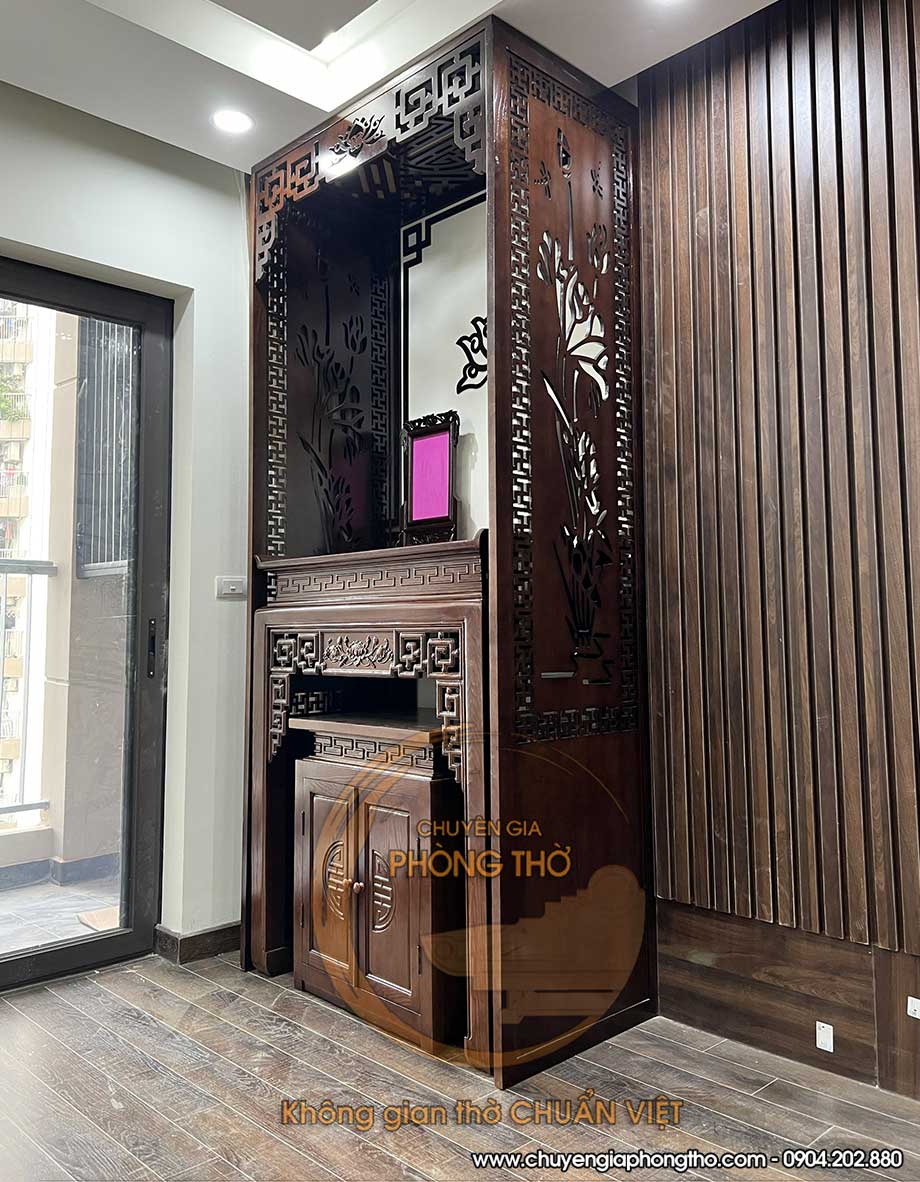 Feedback chị Lan tại chung cư The Nine cho mẫu bàn thờ đứng triện sen BTD04 Feedback chị Lan tại chung cư The Nine cho mẫu bàn thờ đứng triện sen BTD04