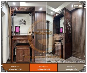 Feedback chị Lan tại chung cư The Nine cho mẫu bàn thờ đứng triện sen BTD04