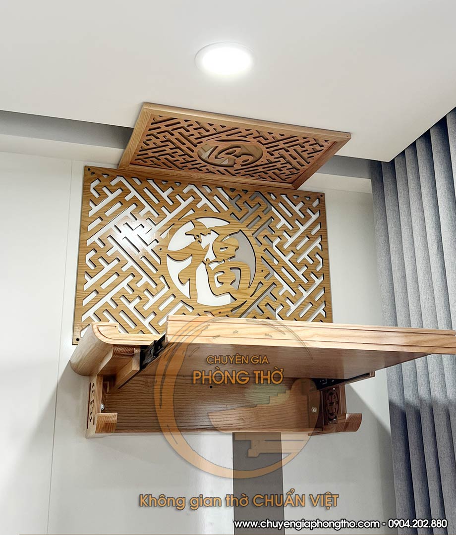 Feedback mẫu bàn thờ treo tường màu trần gỗ tại chung cư Epic Tower BTT16