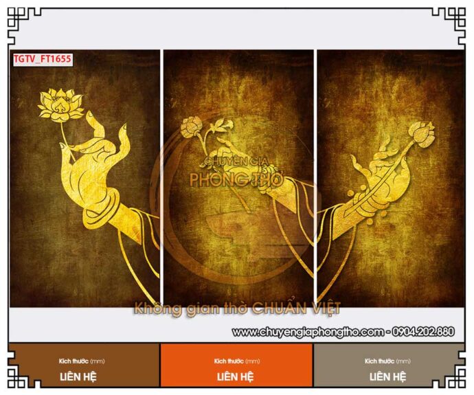 mẫu tranh tráng gương 3D phòng thờ