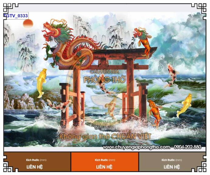 Tranh tráng gương cá chép hóa rồng