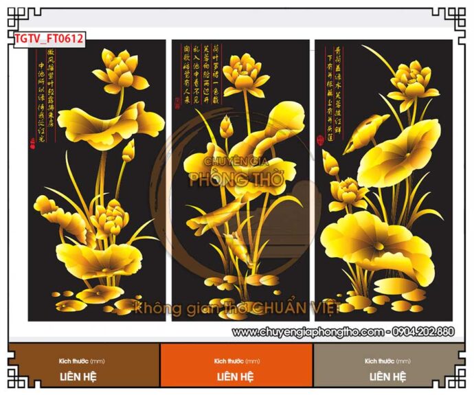 Tranh tráng gương hoa sen