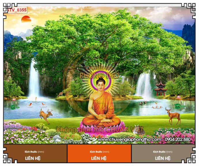 Tranh tráng gương họa tiết Đức Phật