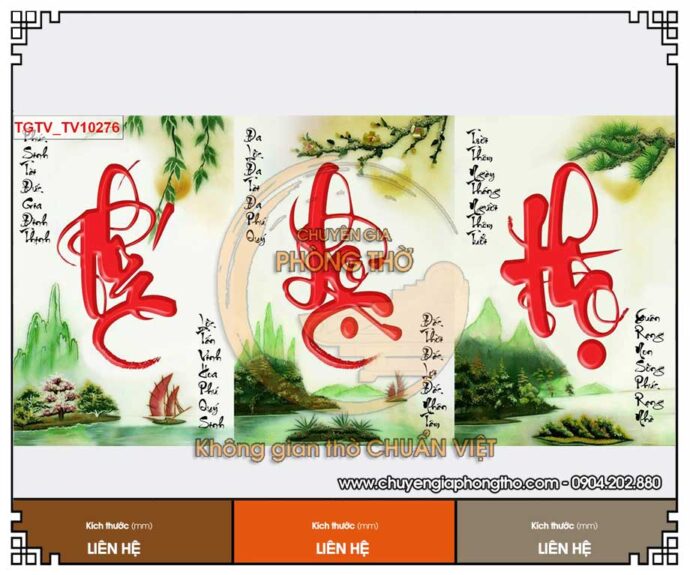 Tranh tráng gương chữ thư pháp