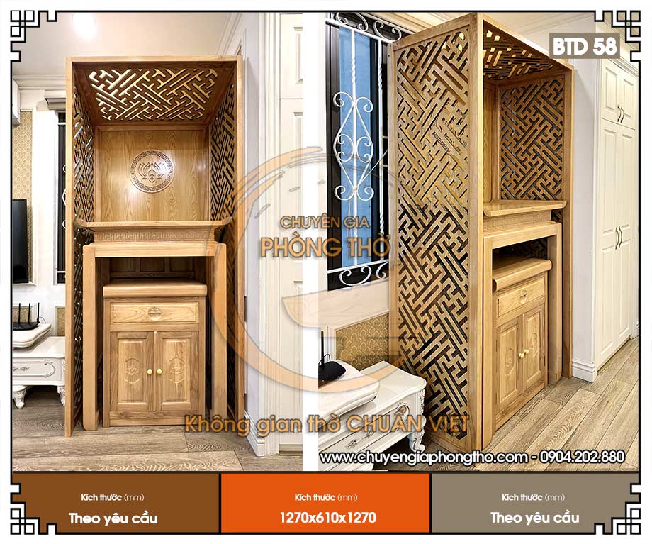 Lắp đặt bàn thờ màu trần sồi tại khu nhà ở xã hội Rice City Thượng Thanh BTD58 Lắp đặt bàn thờ màu trần sồi tại khu nhà ở xã hội Rice City Thượng Thanh BTD58