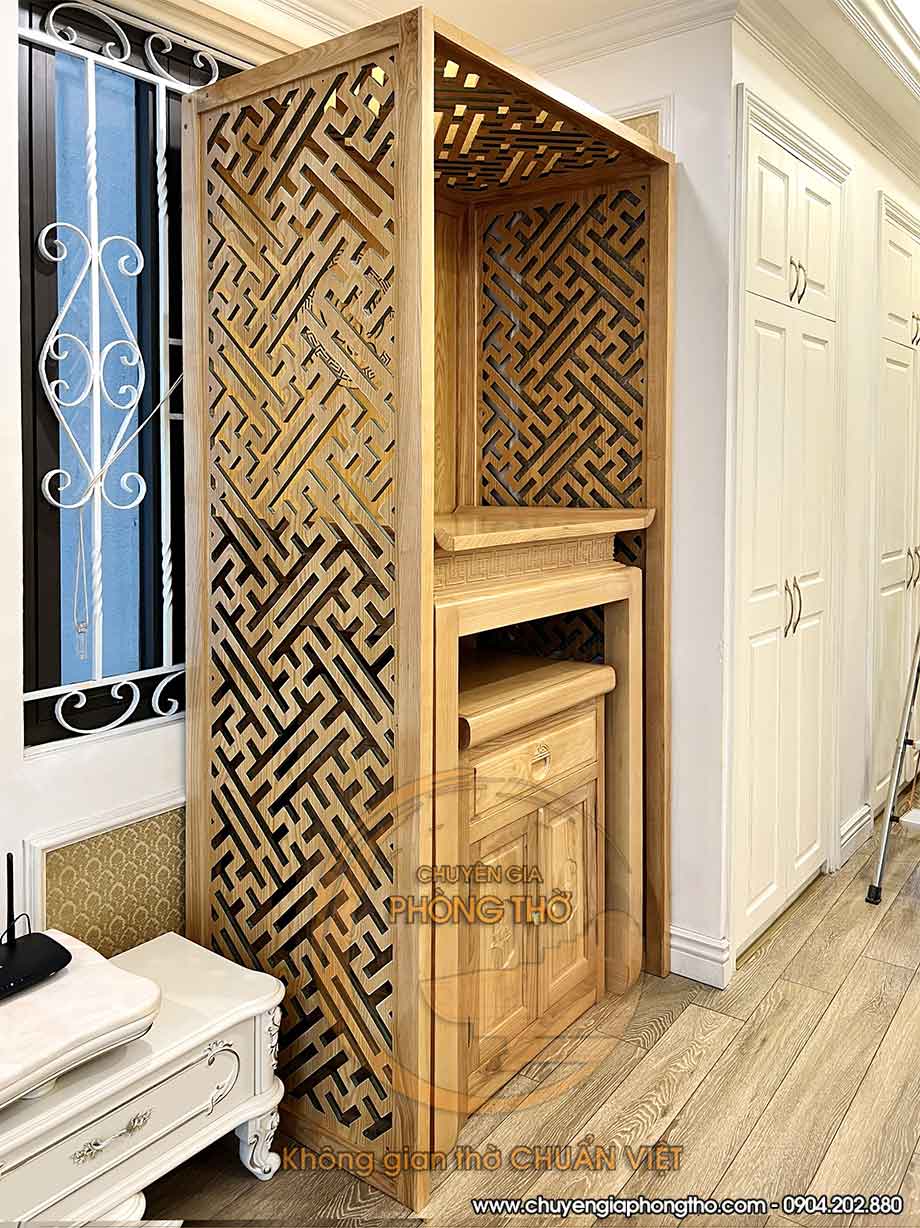 Lắp đặt bàn thờ màu trần sồi tại khu nhà ở xã hội Rice City Thượng Thanh BTD58 Lắp đặt bàn thờ màu trần sồi tại khu nhà ở xã hội Rice City Thượng Thanh BTD58