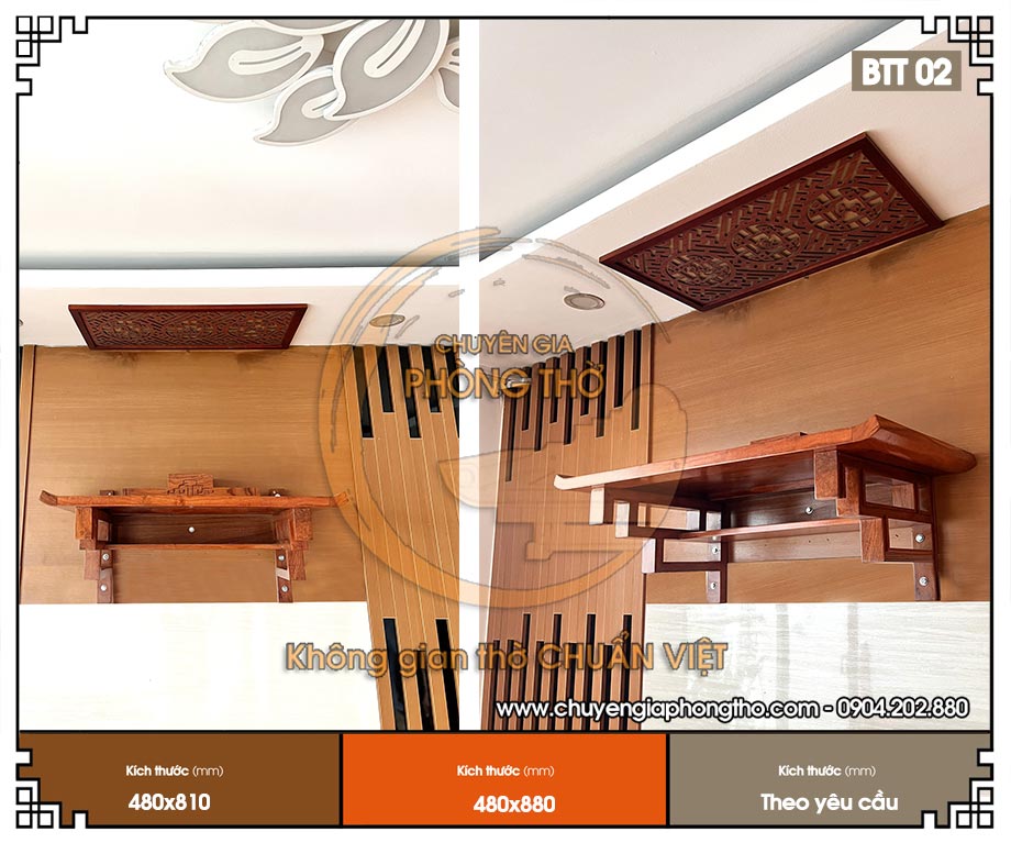 Lắp đặt bàn thờ treo tường gỗ hương đá tại Sunshine Garden - BTT02 Lắp đặt bàn thờ treo tường gỗ hương đá tại Sunshine Garden - BTT02