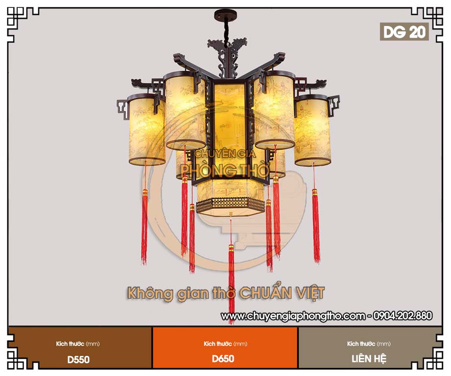 Đặc điểm cấu tạo mẫu đèn lồng gỗ họa tiết sông núi DG36