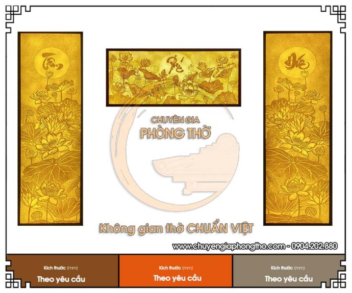 Bộ tranh trúc chỉ Tâm Đức Phúc trang trí phòng thờ