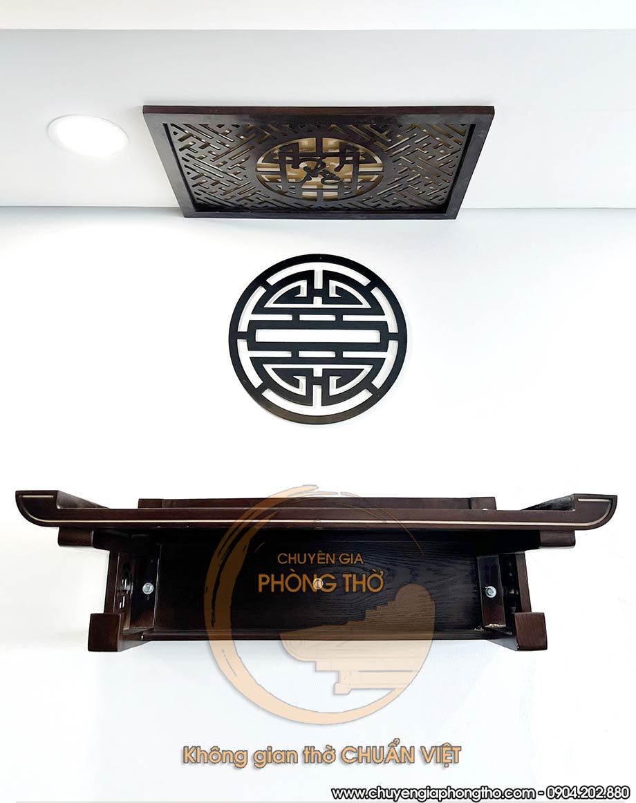 Lắp đặt bàn thờ treo gỗ sồi màu óc chó đen cho chung cư The Tonkin BTT10 Lắp đặt bàn thờ treo gỗ sồi màu óc chó đen cho chung cư The Tonkin BTT10