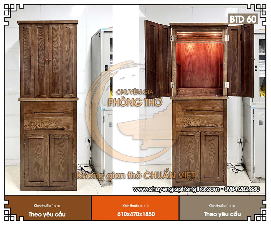 Lắp đặt tủ thờ có cánh gỗ sồi BTD60 cho văn phòng công ty bất động sản tại Định Công Lắp đặt tủ thờ có cánh gỗ sồi BTD60 cho văn phòng công ty bất động sản tại Định Công