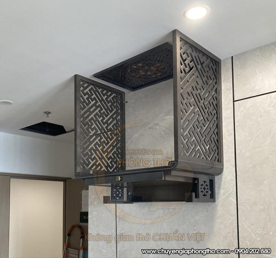 Lắp đặt bàn thờ treo tường màu ghi tại Sky Forest - Ecopark BTT16 Lắp đặt bàn thờ treo tường màu ghi tại Sky Forest - Ecopark BTT16