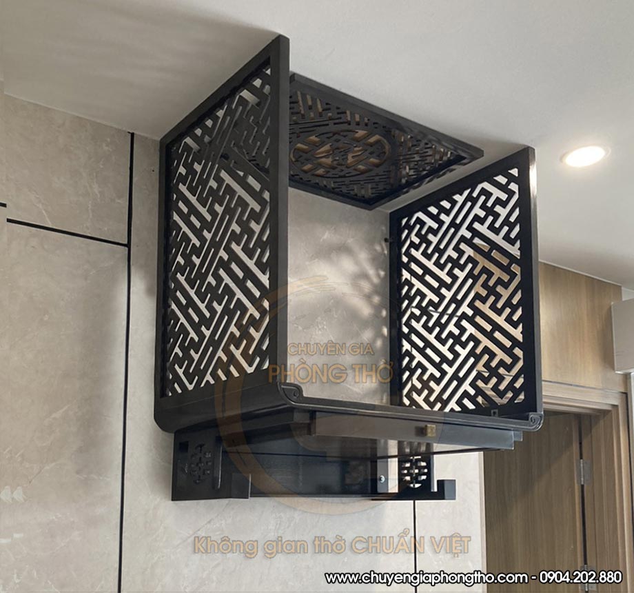 Lắp đặt bàn thờ treo tường màu ghi tại Sky Forest - Ecopark BTT16 Lắp đặt bàn thờ treo tường màu ghi tại Sky Forest - Ecopark BTT16