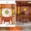 Mẫu bàn thờ ngũ phúc gỗ gụ chuẩn thước lỗ ban BTD63