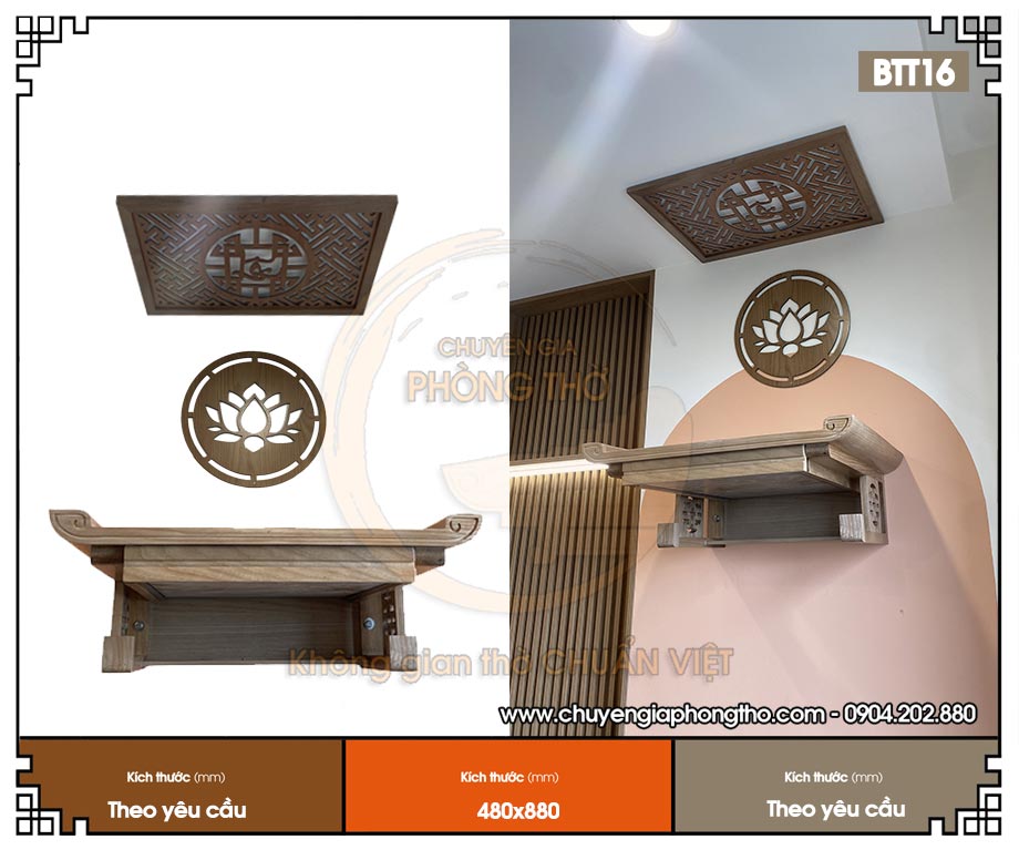 Bàn thờ treo ngăn kéo cho chung cư diện tích nhỏ tại GS1 Vinhomes Smart City