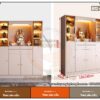 Mẫu tủ thờ 2 tầng màu trắng hiện đại kết hợp tủ trang trí BTD65