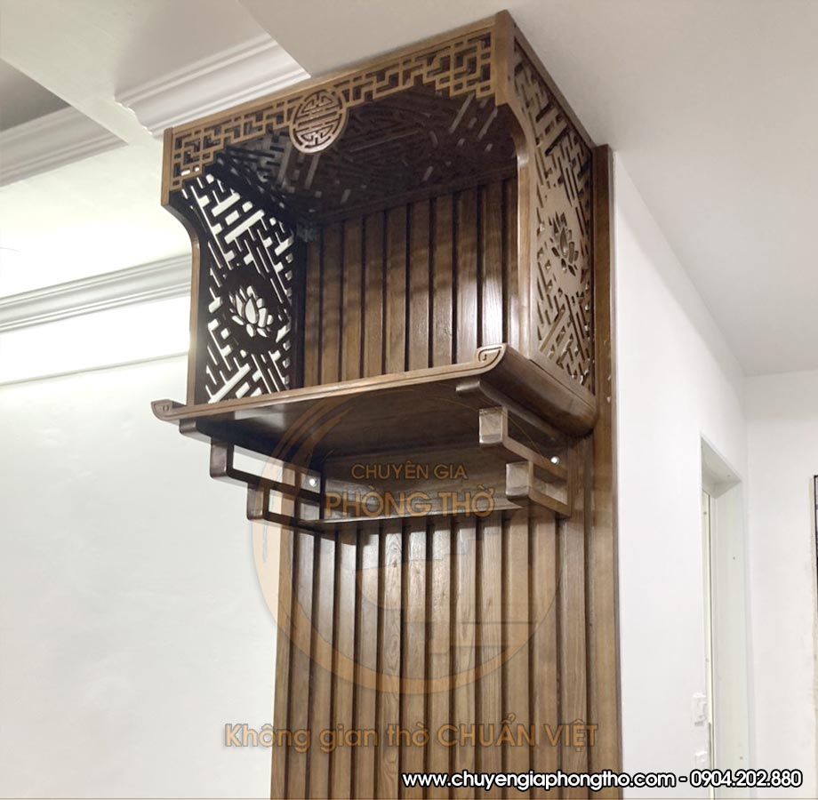 Lắp đặt bàn thờ treo tường 48x88cm tại chung cư Rice City Thượng Thanh BTT07 Lắp đặt bàn thờ treo tường 48x88cm tại chung cư Rice City Thượng Thanh BTT07