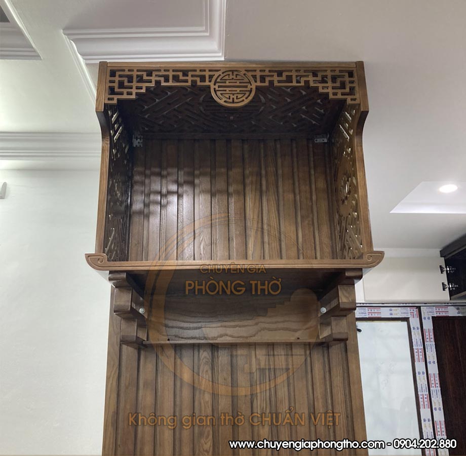 Lắp đặt bàn thờ treo tường 48x88cm tại chung cư Rice City Thượng Thanh BTT07 Lắp đặt bàn thờ treo tường 48x88cm tại chung cư Rice City Thượng Thanh BTT07