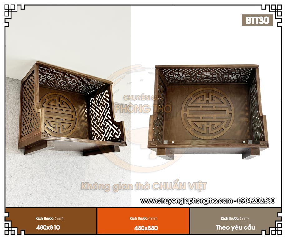 Lắp đặt bàn thờ treo tường kèm vách tại Phương Đông Green Homes BTT30