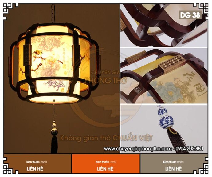 Mẫu đèn lồng gỗ trang trí phòng thờ, phòng khách DG38