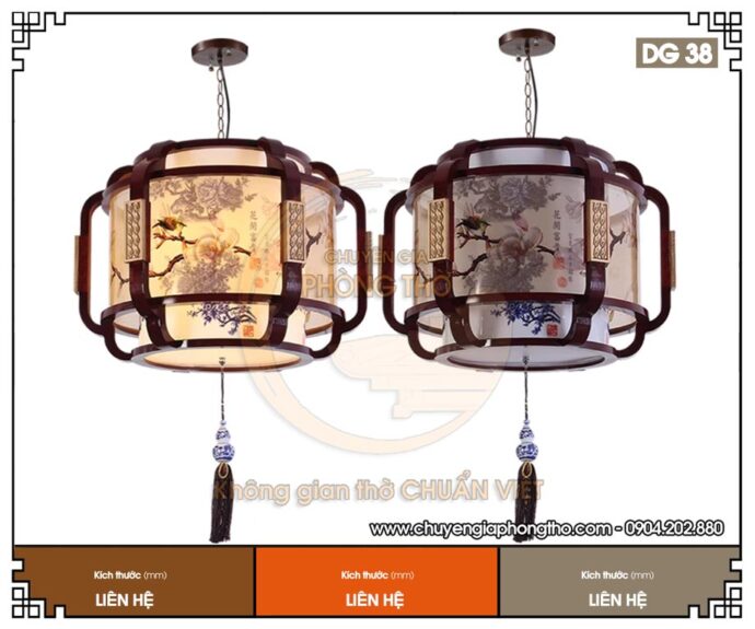 Mẫu đèn lồng gỗ trang trí phòng thờ, phòng khách DG38