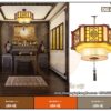 Mẫu đèn thả trần khung gỗ trang trí chao da cừu nhân tạo DG40