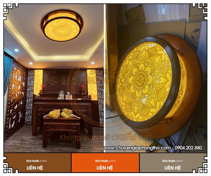 Đèn trần trúc chỉ Mandala sang trọng