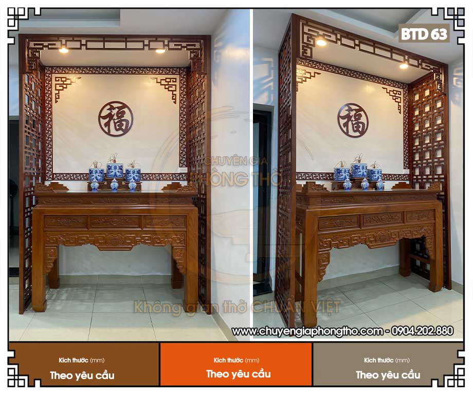 Lắp đặt bàn thờ Ngũ Phúc gỗ gụ tại chung cư Sunshine City