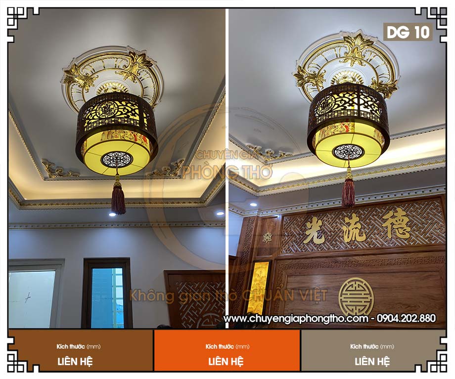 Lắp đặt đèn thả phòng thờ DG10 cho gia chủ tại Nam Từ Liêm