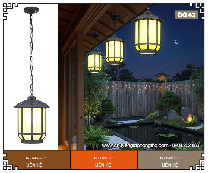 Nét đẹp cổ kính đặc biệt với đèn thả hiên nhà thờ họ DG42