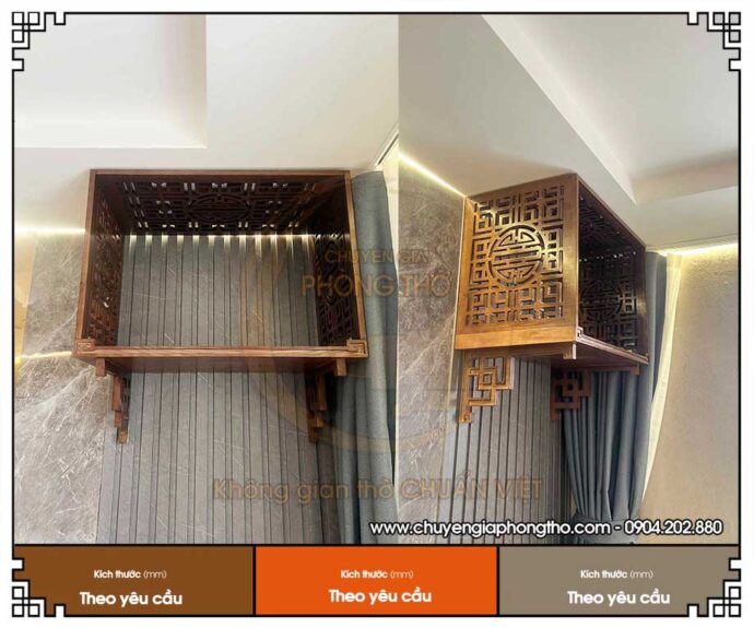 Lắp đặt bàn thờ treo tường gỗ sồi tại chung cư Mulberry Lane