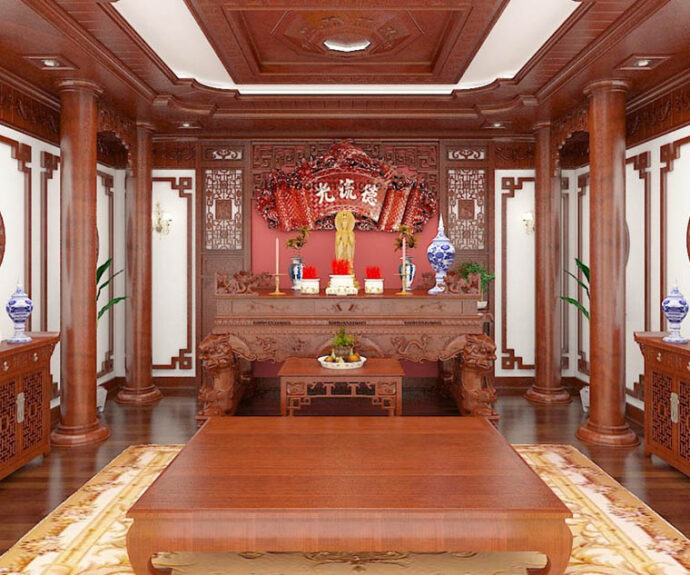 Cách bài trí bàn thờ Phật chung với gia tiên chuẩn phong thủy
