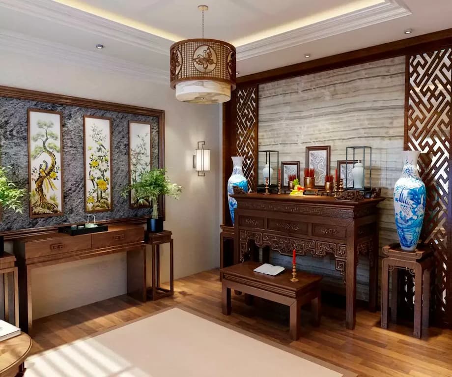 Cách bố trí đèn phòng thờ chuẩn phong thủy