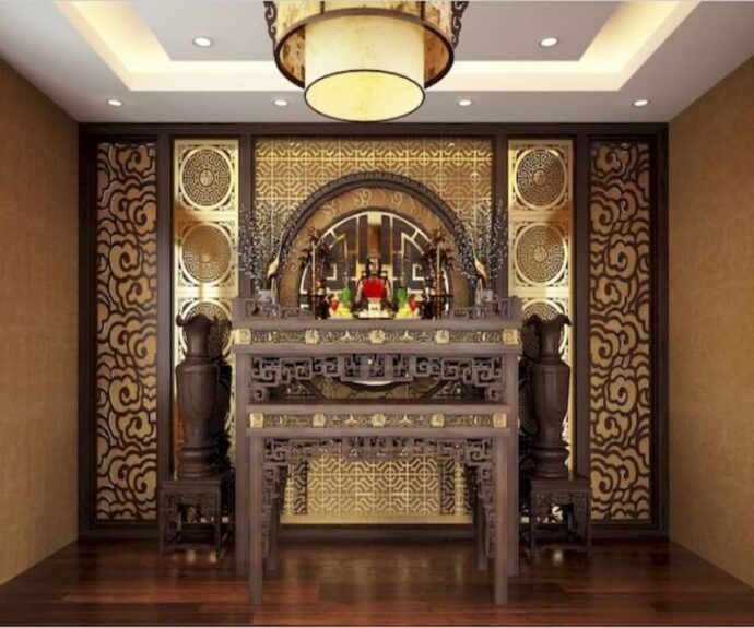 Có nên treo đèn chùm trong phòng thờ? Những điều cần lưu ý