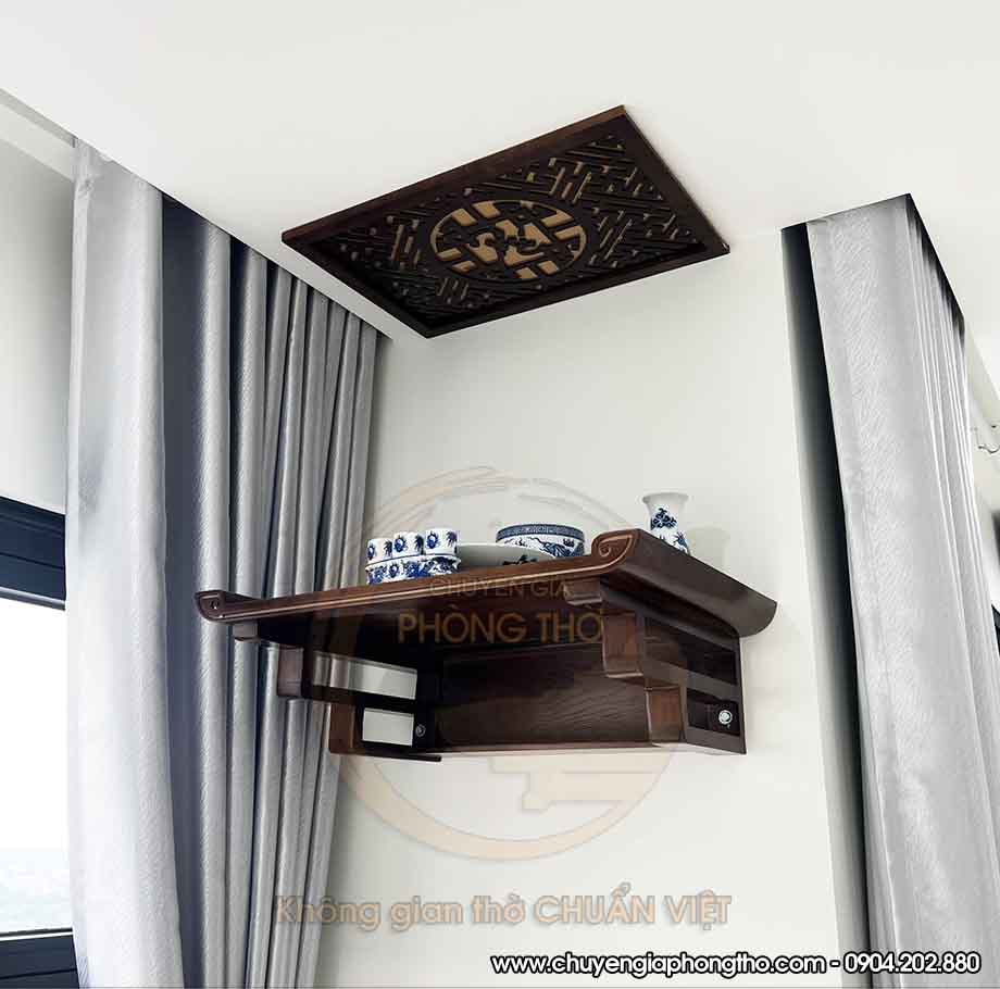 Mẫu bàn thờ treo tường BTT07 kèm bộ bát hương cho chung cư Vinhomes Ocean Park Mẫu bàn thờ treo tường BTT07 kèm bộ bát hương cho chung cư Vinhomes Ocean Park