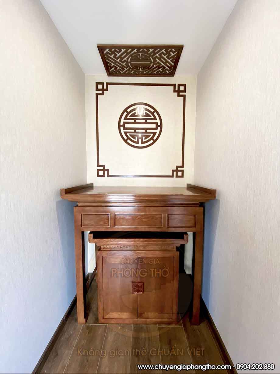 Mẫu bàn thờ đứng kèm bàn cơm hiện đại tại Thanh Xuân Mẫu bàn thờ đứng kèm bàn cơm hiện đại tại Thanh Xuân