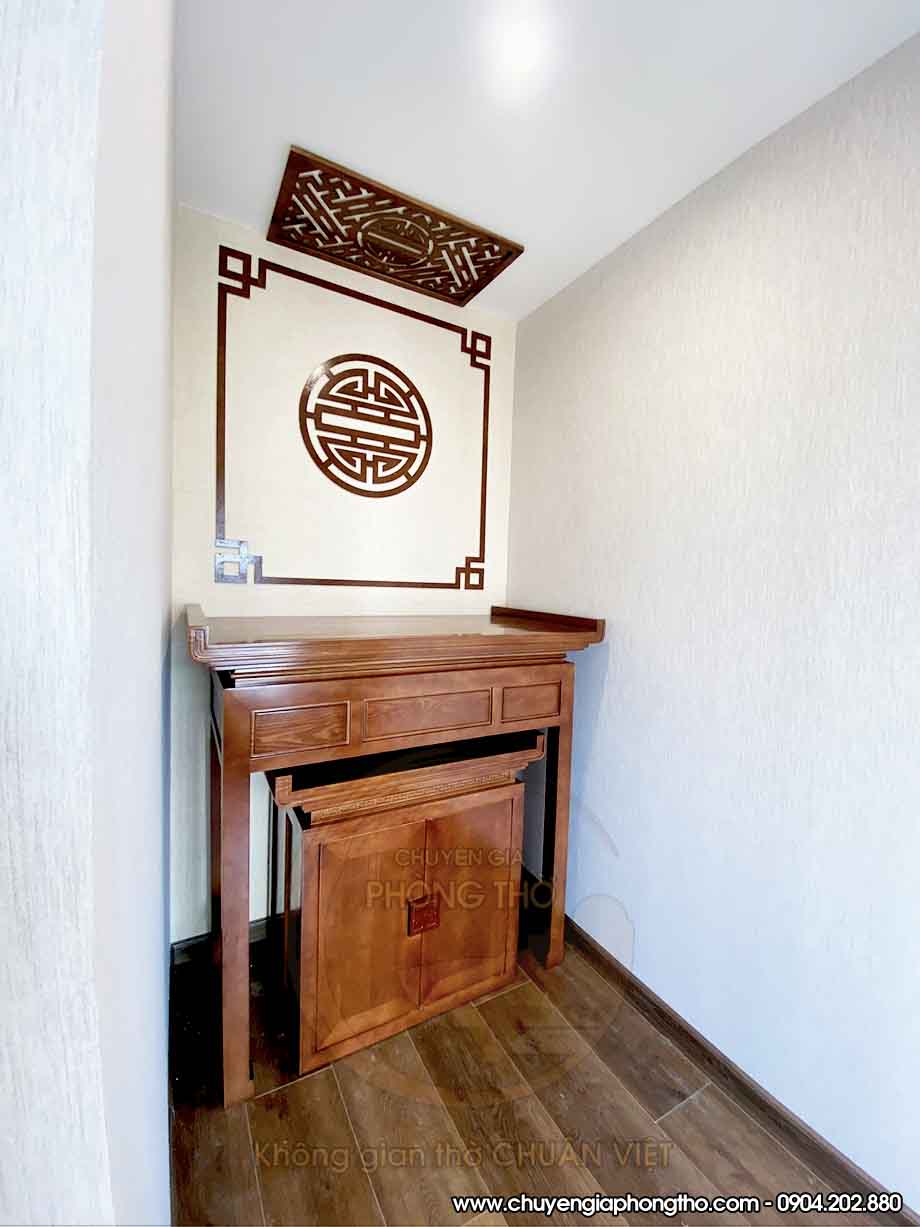 Mẫu bàn thờ đứng kèm bàn cơm hiện đại tại Thanh Xuân Mẫu bàn thờ đứng kèm bàn cơm hiện đại tại Thanh Xuân