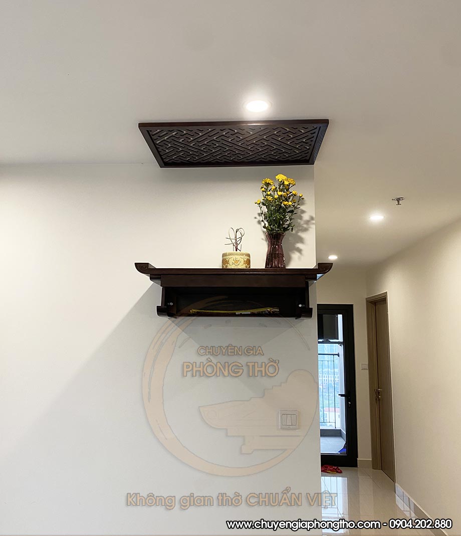 Lắp đặt bàn thờ treo tích hợp ngăn kéo chung cư Vinhomes Ocean Park