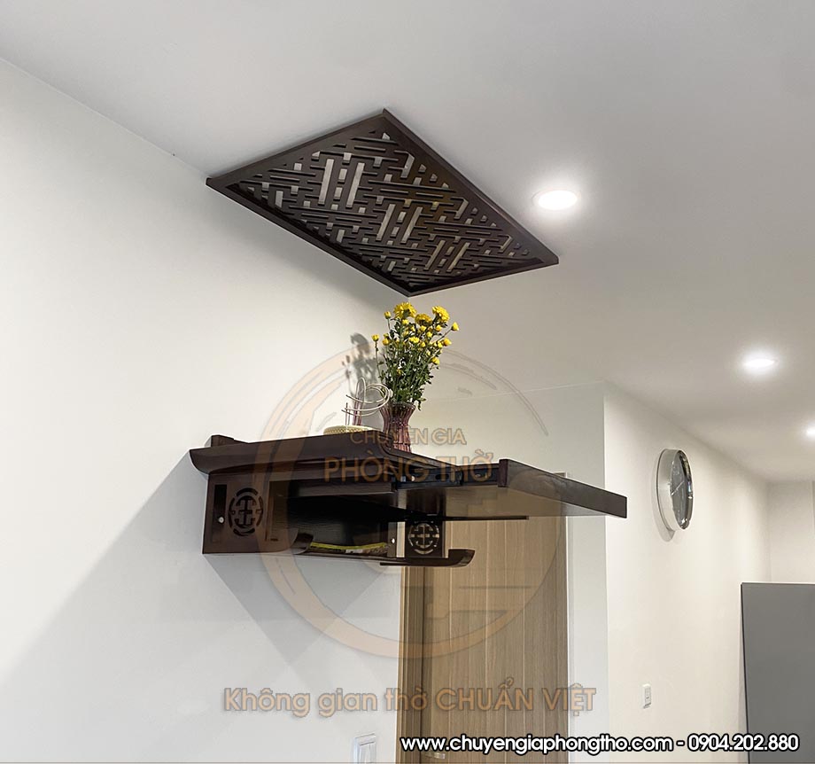 Lắp đặt bàn thờ treo tích hợp ngăn kéo chung cư Vinhomes Ocean Park