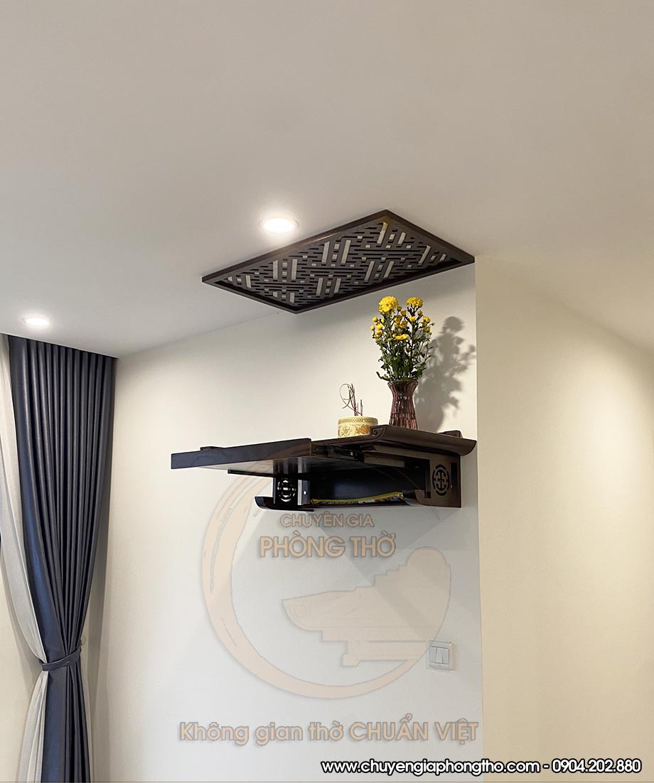 Lắp đặt bàn thờ treo tích hợp ngăn kéo chung cư Vinhomes Ocean Park